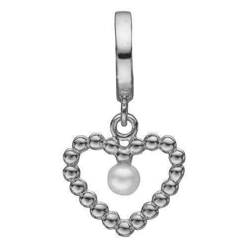 Image of 925 sterling sølv Collect armbånds hænge charm Buble Pearl Love sølv kugle hjerte med hvid ferskvands perle fra Christina Collect